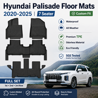 Tapis de sol de voiture en TPE imperméables sur mesure pour Hyundai Palisade 2020-2025 7 places, tapis 3D toutes saisons pour conduite à gauche