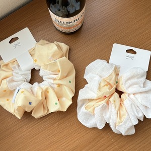 Nouveau gros français coloré imprimé fleuri étoile cheveux chouchous belle douce fille cheveux <span class=keywords><strong>boucle</strong></span> queue de cheval cravates cheveux accessoires - Product Image 6