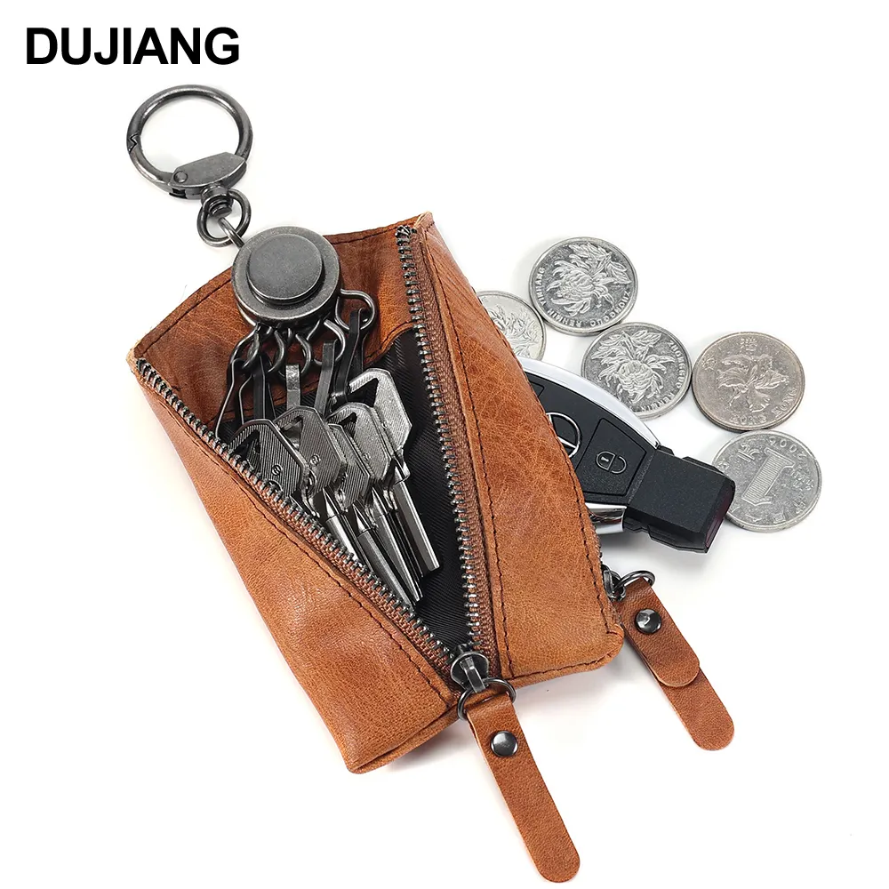 Genuine Leather Key Holder Wallet Mens Keychain Car Key Chain Holder Case Bag