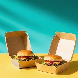 Caja de Papel Kraft Ecológica para <span class=keywords><strong>Tapas</strong></span>, Contenedor Desechable Pequeño para Aperitivos, Comida para Fiestas <span class=keywords><strong>y</strong></span> Catering - Product Image 1