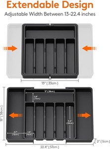 Accessori <span class=keywords><strong>da</strong></span> cucina Organizer per <span class=keywords><strong>cassetto</strong></span> espandibile vassoio <span class=keywords><strong>in</strong></span> <span class=keywords><strong>plastica</strong></span> porta posate regolabile - Product Image 6