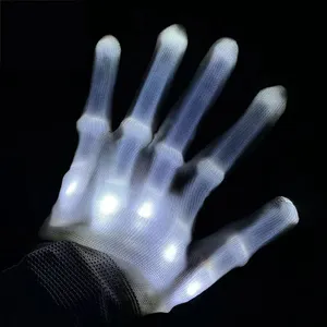 할로윈 야간 발광 LED 장갑 인공 뼈 장식 액세서리 야외 무서운 소품 파티 용품