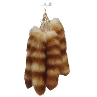 Pendentif en peluche queue de renard bidimensionnel, petit porte-clés queue de raton laveur américain, accessoires pour sacs et voitures en Chine