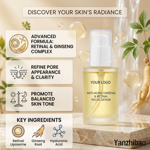 Sérum Liposomal Rétinol 2% à l'Extrait de Ginseng Noir, Bakuchiol, Vitamine C et Peptides pour le Soin Anti-Rides et le Raffermissement de la <span class=keywords><strong>Peau</strong></span> - Product Image 2
