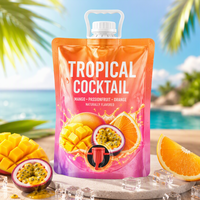 Pochette personnalisée pour boissons alcoolisées avec valve, pochette cocktail autoportante avec distributeur pour cocktails prêts à boire et boissons mélangées