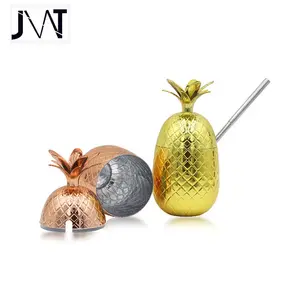 New Products Luxury Home & Bar Uses Custom Pineapple Bottle Stainless Steel Pineapple Straw Bottle Variety Mug