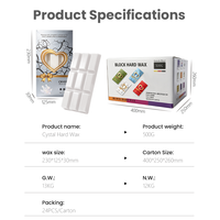 Bloc de cire dure transparente de qualité professionnelle, 9 grilles, 500g, pour épilation corporelle complète professionnelle, OEM