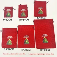 2025 fête de noël vacances cordon toile de jute sac père noël bonhomme de neige recyclable personnalisé dessin animé sac de bonbons pour cadeau pour enfants Yiwu