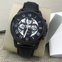 Turck Herren Sport Automatik-Mechanikuhr Lederarmband 22mm 44mm Zeiger-Zifferblatt Charmantes Edelstahlgehäuse 50m Wasserdicht