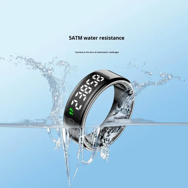 Display Smart Ring Counting Remote Control Digital Heart Rate Blood Oxygen Sensing Sleep Exercise Monitoring 5 ATM