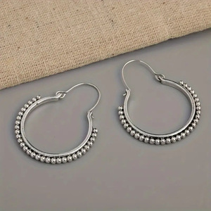 Orecchini a Cerchio Vintage con Perline per Donne, Stile Retrò, Gioielli di Moda all'Ingrosso - Product Image 6