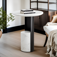 Table console minimaliste italienne en pierre naturelle, table d'appoint moderne pour entrée, canapé ou chevet