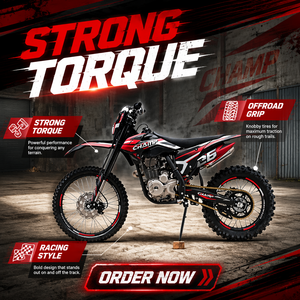 มอเตอร์ไซค์วิบากฮอนด้า CFR250 รุ่นใหม่ พรีเมียม ผลิตในจีน OEM ขนาด 250 ซีซี เครื่องยนต์เบนซิน สำหรับขับขี่ออฟโรด  300 ซีซี พิทไบค์ ความเร็วสูงสุด 95 กม./ชม. - Product Image 3