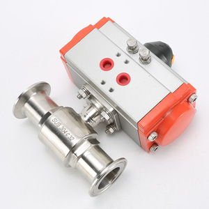 Válvula de Bola Neumática de Doble Acción de Acero Inoxidable al por Mayor, Válvula Direccional de Paso Directo de Instalación Rápida y de Paso Completo para - Product Image 3