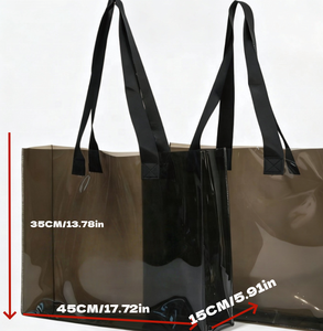 <span class=keywords><strong>Sac</strong></span> Fourre-tout de Shopping Transparent en PVC Imperméable Grande Taille, Couleur Unie, avec Logo Impression Personnalisée pour la Vente en Gros - Product Image 3