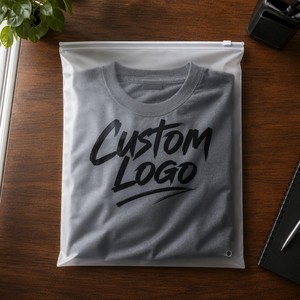 Custom OEM Resealable Laminated BOPP Garment <b>Bags</b> Zipper Silk Screen Printed Custom Logo Custom Color Size for Clothing - Product Image 1