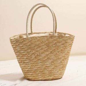 Bolso de Playa de Gran Capacidad con Bordado de Palmera, Estilo Vacacional, Cierre Abierto, Novedad con Letras, de Paja Portátil - Product Image 3