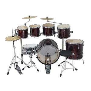 Juego de Batería de Jazz de 7 Tambores y 3 Platillos Color Vino Tinto, Venta al por Mayor Directa de Fábrica - Percusión Profesional Especial Popular, Listo para Enviar - Product Image 5
