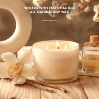Bougie d'aromathérapie haut de gamme personnalisée, 3 mèches en coton, parfum longue durée, idéale pour offrir, utilisation quotidienne en intérieur