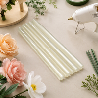 Bâton de colle EG-B309 Jaune clair transparent à faible consommation, adhésif thermofusible EVA pour la fixation de fleurs artificielles et l'artisanat