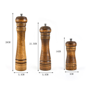 Ensemble de moulin à sel et à poivre, broyeur à sel et à poivre en bois élégant avec moulin en céramique - Product Image 2