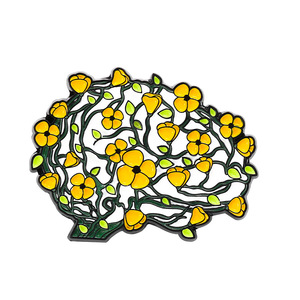 Huy Hiệu Kim Loại Bán Buôn New Arrival Màu Hồng Hình Dạng Não Kẽm Hợp Kim Ve Áo Pins Trâm Đẹp Thiết Kế Tim Organ Mềm Men Pin - Product Image 5
