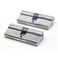 Cylindre de porte en laiton massif 60 70 80 à double ouverture avec clés informatisées, finition nickel satiné brossé, cylindres de serrure de porte de haute qualité