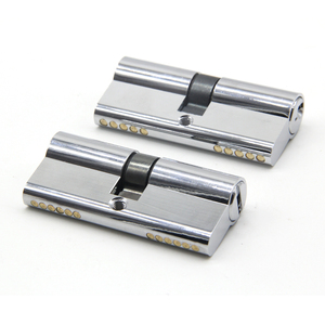 Cylindre de porte en laiton massif 60 70 <span class=keywords><strong>80</strong></span> à double ouverture avec clés informatisées, finition nickel satiné brossé, cylindres de serrure de porte de haute qualité - Product Image 3