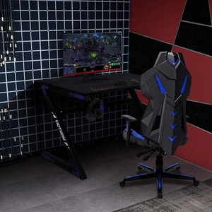 Mesa de juegos Esports de diseño ergonómico en forma de Z con portavasos y gancho para auriculares, muebles de estudio para el hogar, escritorio de ordenador de trabajo de madera - Product Image 4