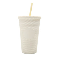 Ensemble de tasses à café en plastique de style américain 3 pièces portables avec tasse Durian avec paille et couvercle pour une utilisation en extérieur pour la rentrée scolaire