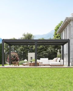 Pérgola <span class=keywords><strong>de</strong></span> Aluminio Ajustable <span class=keywords><strong>de</strong></span> 12x20 Pies con Techo Rígido, Toldo <span class=keywords><strong>para</strong></span> Patio Exterior con Drenaje Integrado - Product Image 1