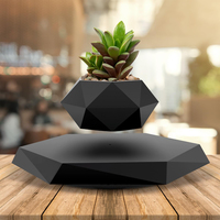 Mag Levitating Plant Pot Maceta giratoria negra Soporte flotante para suculentas Plantas pequeñas para el hogar Sala de estar Escritorio de oficina