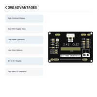 Modul Layar OLED 2 4 Inci I2C Layar Kontras Tinggi Daya Rendah 3 3V 5V untuk Dasbor Sensor Arduino