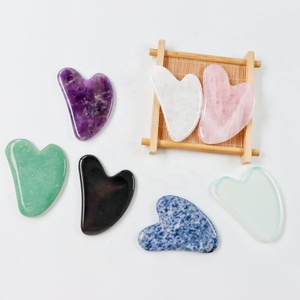 <span class=keywords><strong>Pietra</strong></span> Guasha in Nefrite Verde Scuro e Ossidiana, Strumento Gua Sha Personalizzato per <span class=keywords><strong>Massaggio</strong></span> <span class=keywords><strong>Viso</strong></span> e Corpo con Logo - Product Image 6