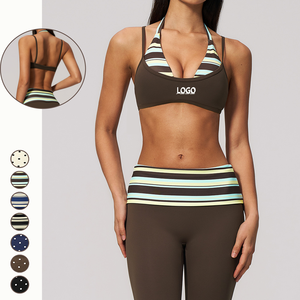 Soutien-gorge de yoga 2-en-1 à dos ouvert, haut de yoga, soutien-gorge de sport color-block à bretelles multistyles pour femme - Product Image 1