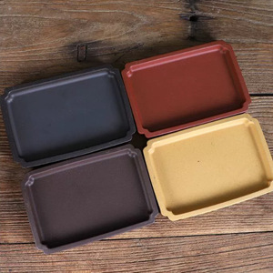 <b>Rectangular</b> Non Porous Purple Clay <b>Pot</b> Tray With Absorbent Stone Water Retaining Stone And Calamus Taoxiang Pottery Village - Product Image 2