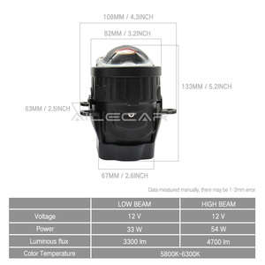 Đèn sương mù <span class=keywords><strong>LED</strong></span> chống nước D45 IP68, đèn chiếu kép laser <span class=keywords><strong>halogen</strong></span> 12V, ánh sáng vàng, chất liệu nhôm, kiểu dáng H11/H4 dành cho ô tô - Product Image 5