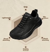 Chaussures de course en cuir grande taille 40-47 avec doublure en mesh pour pieds larges et épais, chaussures décontractées pour hommes, style pieds nus