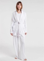 Peignoir de détente pour femme en tissu tricoté léger, style confortable, idéal pour toutes les saisons, marque privée