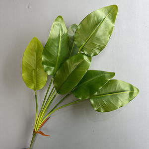 ต้นใบตองจำลองสีเขียวสำหรับตกแต่งสวนฤดูใบไม้ผลิฝน Calla พืชใบลิลลี่สวรรค์ใบนกโรงงานโดยตรง - Product Image 6