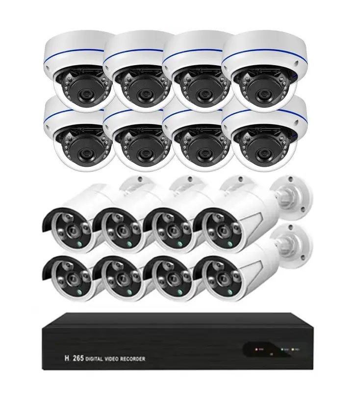 En iyi kalite açık kapalı 16ch poe kiti 16-channel cctv nvr güvenlik kamerası sistemi 4k dvr nvr ile 16 kanal cctv