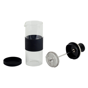 Mousseur à lait manuel en verre avec piston en acier inoxydable – Pompe à main en verre borosilicate de 350 ml pour café, latte - Product Image 5