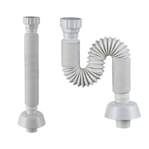 Kit Tubo di Scarico per Lavello da Cucina, Tubo Flessibile Espandibile con Sifone a P, Tubo di Prolunga Anti-Odore - Product Image 1