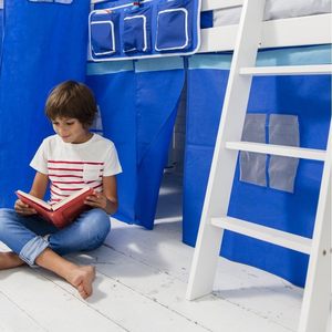 <span class=keywords><strong>Lit</strong></span> superposé en bois massif pour <span class=keywords><strong>garçon</strong></span>, <span class=keywords><strong>lit</strong></span> pour enfants avec échelle et toboggan et <span class=keywords><strong>tente</strong></span> <span class=keywords><strong>de</strong></span> fées bleues pour enfants - Product Image 4