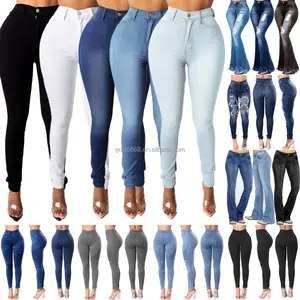 Jeans strappati da donna jeans da donna a gamba larga a vita alta abbigliamento da donna alla moda jeans di alta qualità
