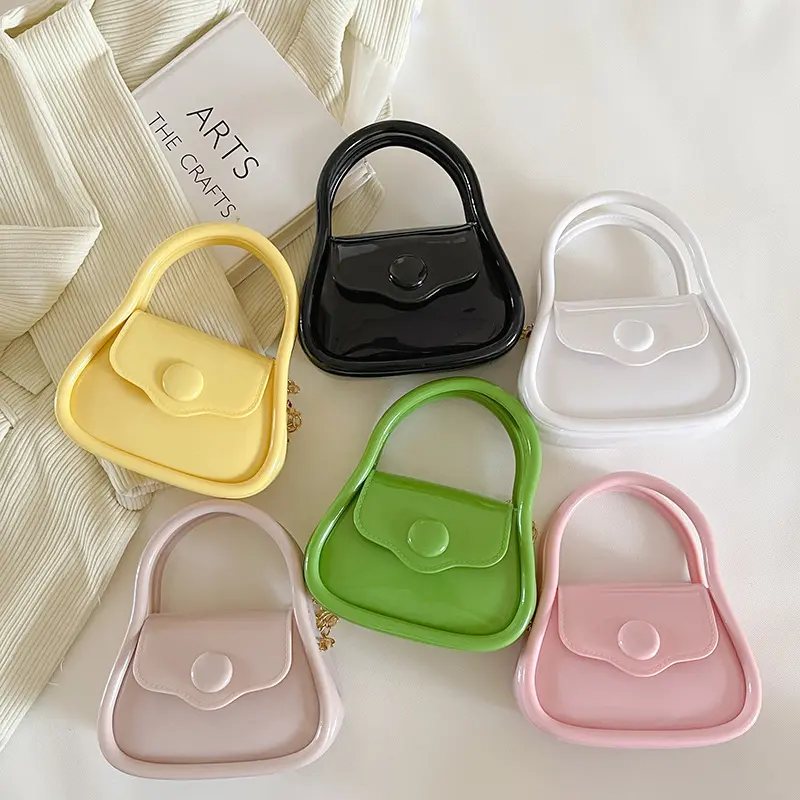 Hot Selling 2023 Nieuwe Design Candy Color Chain Handtas Hoge Kwaliteit Schattige Mini Kleurrijke Jelly Bag Voor Meisjes