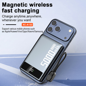 Casun 3-EN-1 Ultra Fin 5000mAh Affichage Numérique Câble de Charge Magnétique Batterie Externe Sans Fil - Product Image 4