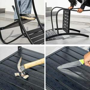 Ensemble de salle à manger d'<span class=keywords><strong>extérieur</strong></span> multifonctionnel Simple et moderne Terrasse 4-6 <span class=keywords><strong>personnes</strong></span> Meubles de jardin <span class=keywords><strong>Table</strong></span> et chaises pour grossistes Fer à repasser - Product Image 5