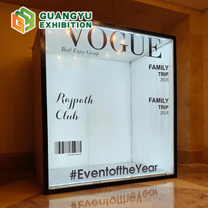 Cabina de Fotos Personalizada Tipo Revista para Bodas y Eventos, Pvc-magazine-photo-booth-box, Plegable, Iluminación LED RGB de 360 Grados, Estilo <span class=keywords><strong>Vogue</strong></span> - Product Image 1