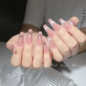 Autocollants pour Ongles de Style Français Colorés 5D Bleu Rose Dégradé Ligne Stripe Stickers Accessoires de Mode Vernis Gel S Wraps - Product Image 6